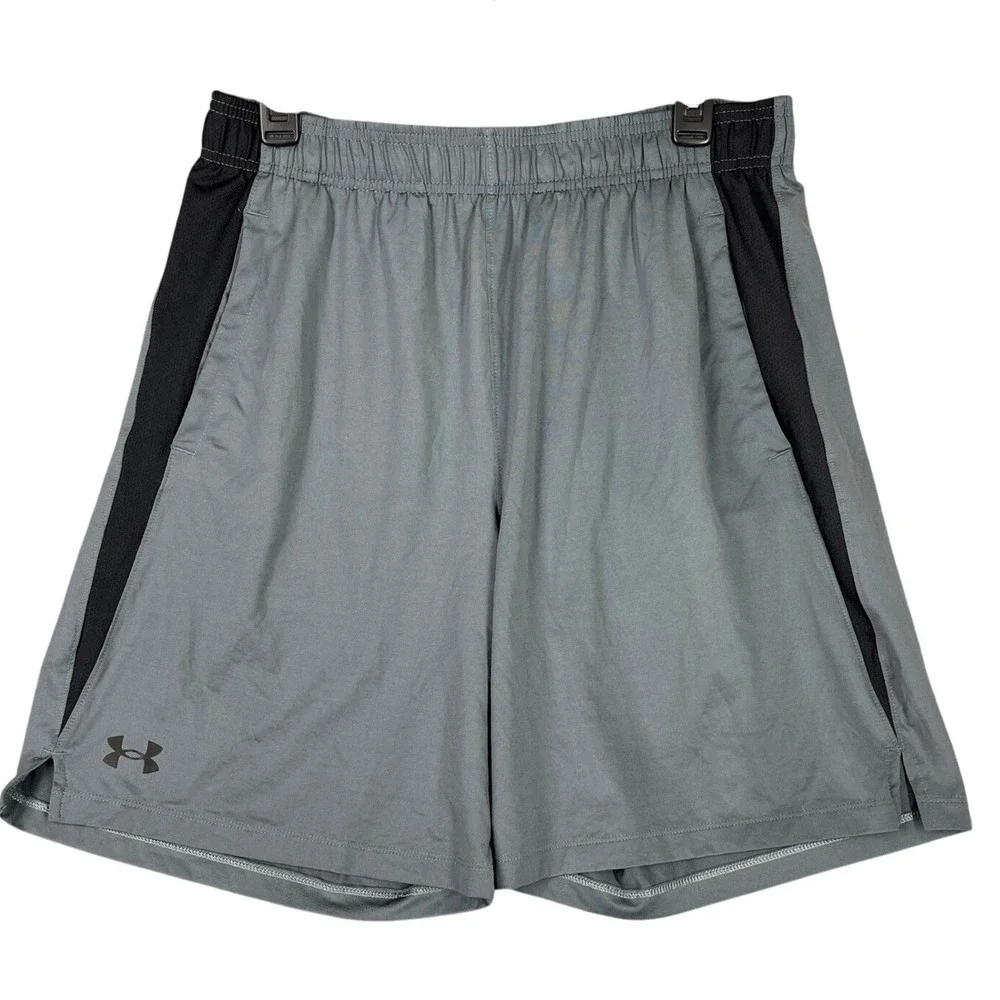 Under Armour Shorts Mens L Gray Athletic Running Activewear Gym Training Workout